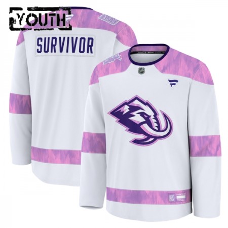 Lasten Pelipaita Custom Utah Hockey Club Fanatics Hockey Fights Cancer Practice Valkoinen